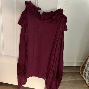 Long Sleeve Off the Shoulder Crop Top